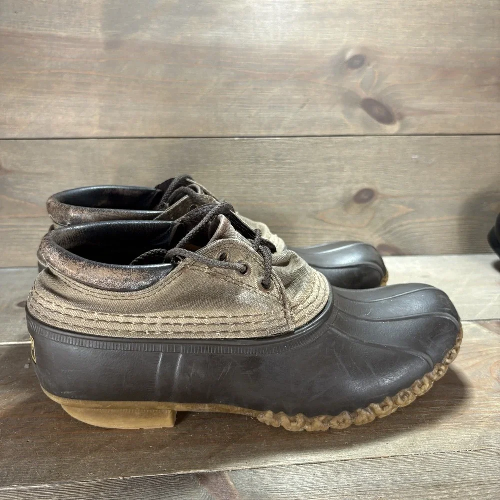 Ll bean moc boots womens size 8 shoes brown canvas waterproof snow shoes